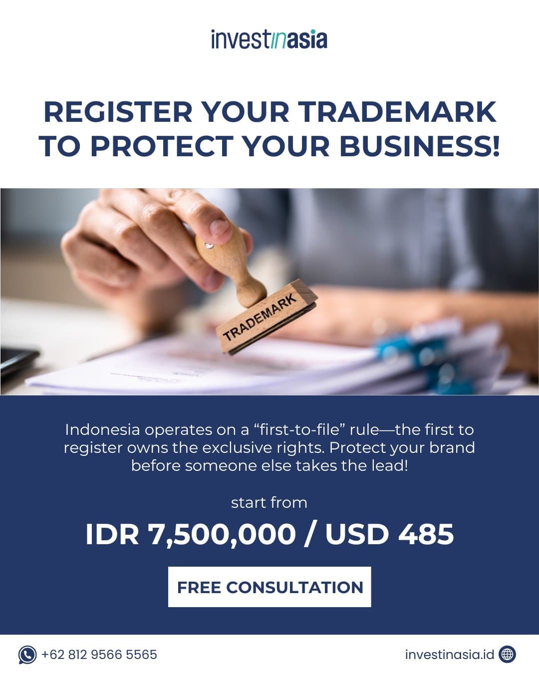 Trademark registration promotion by InvestinAsia